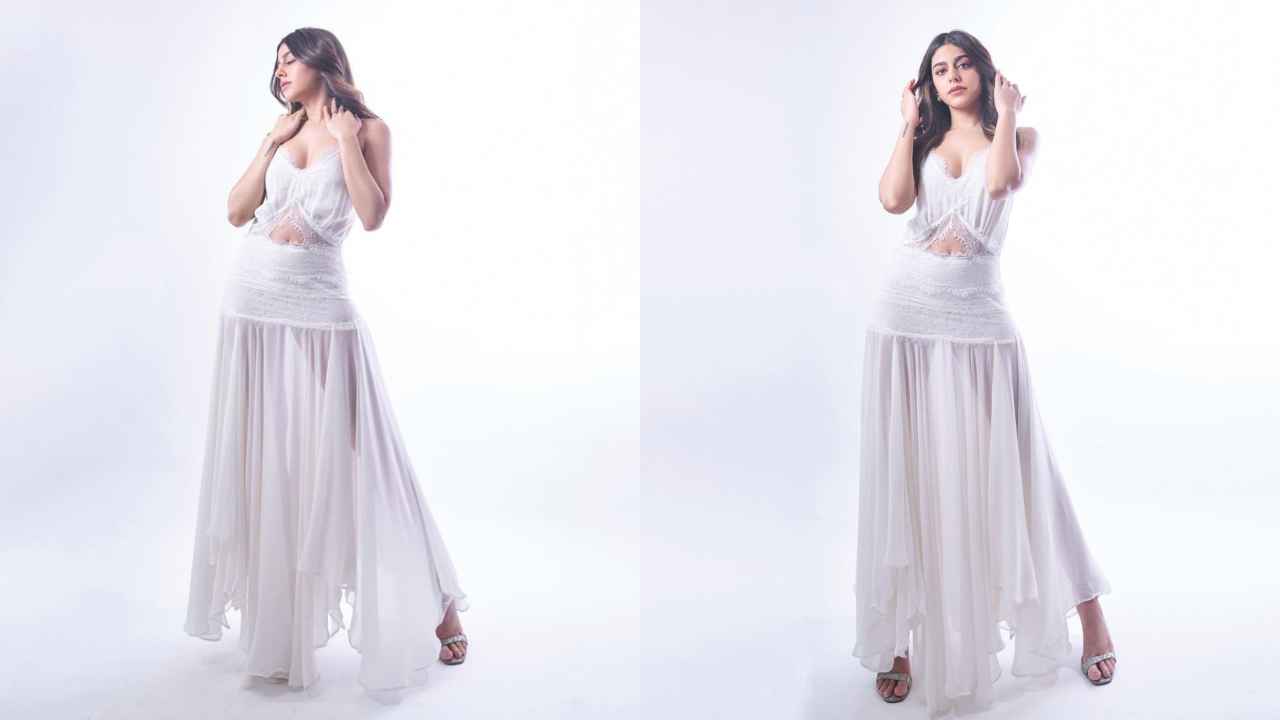 Alaya F looks simply serene in white sheer gown with intricate lace work by Ayesha  Depala | PINKVILLA