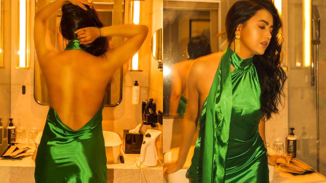 Tejasswi Prakash unleashes her inner goddess in mesmerizing green backless mini dress by Miakee | PINKVILLA