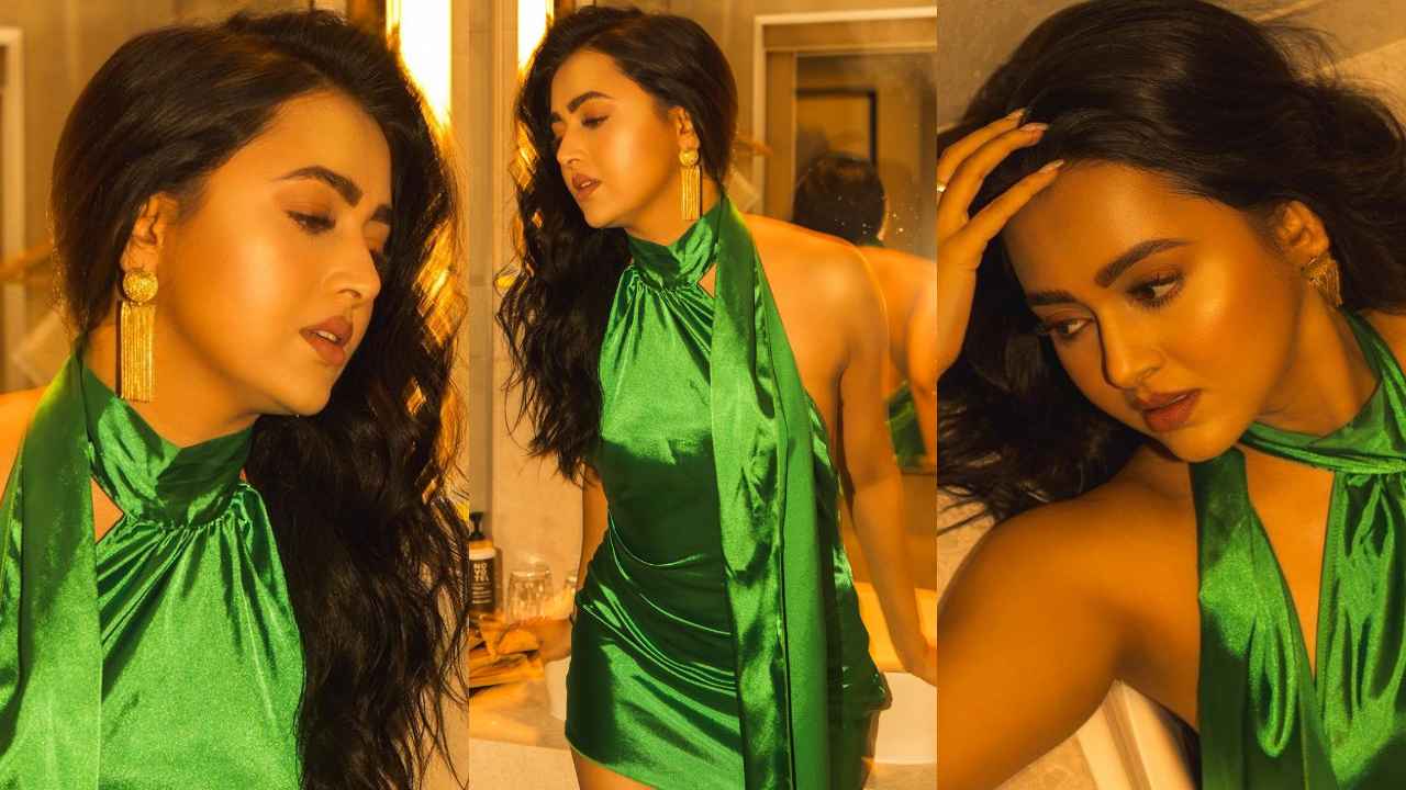 Tejasswi Prakash unleashes her inner goddess in mesmerizing green backless mini dress by Miakee | PINKVILLA