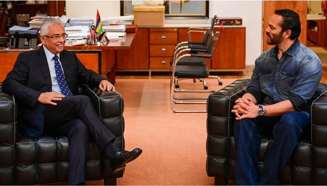 Rohit Shetty meets Mauritian Prime Minister Pravind Jugnauth to discuss about his plans to shoot Singham Again in the country.