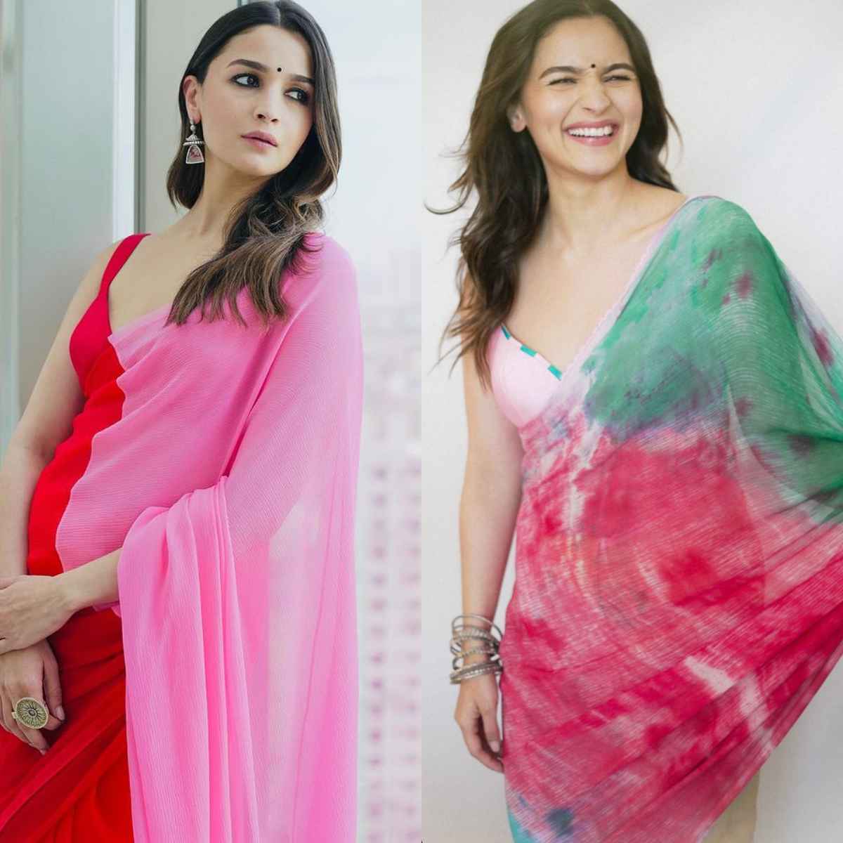 Alia Bhatt's Rocky Aur Rani Kii Prem Kahaani wardrobe: Bold drapes to vibrant colors; sarees with fresh twists Alia Bhatt's Rocky Aur Rani Kii Prem Kahaani wardrobe: Bold drapes to vibrant colors; sarees with fresh twists
