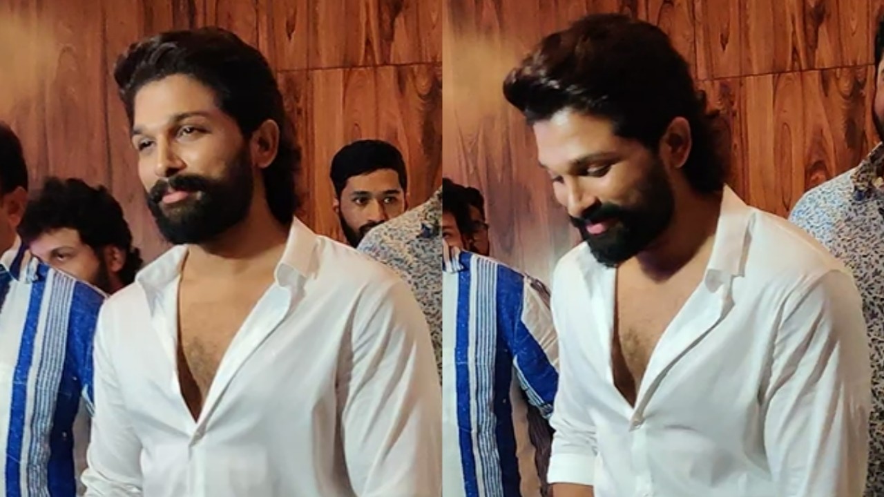 Allu Arjun serves good looks in a white shirt at Baby success meet; watch  VIDEO | PINKVILLA