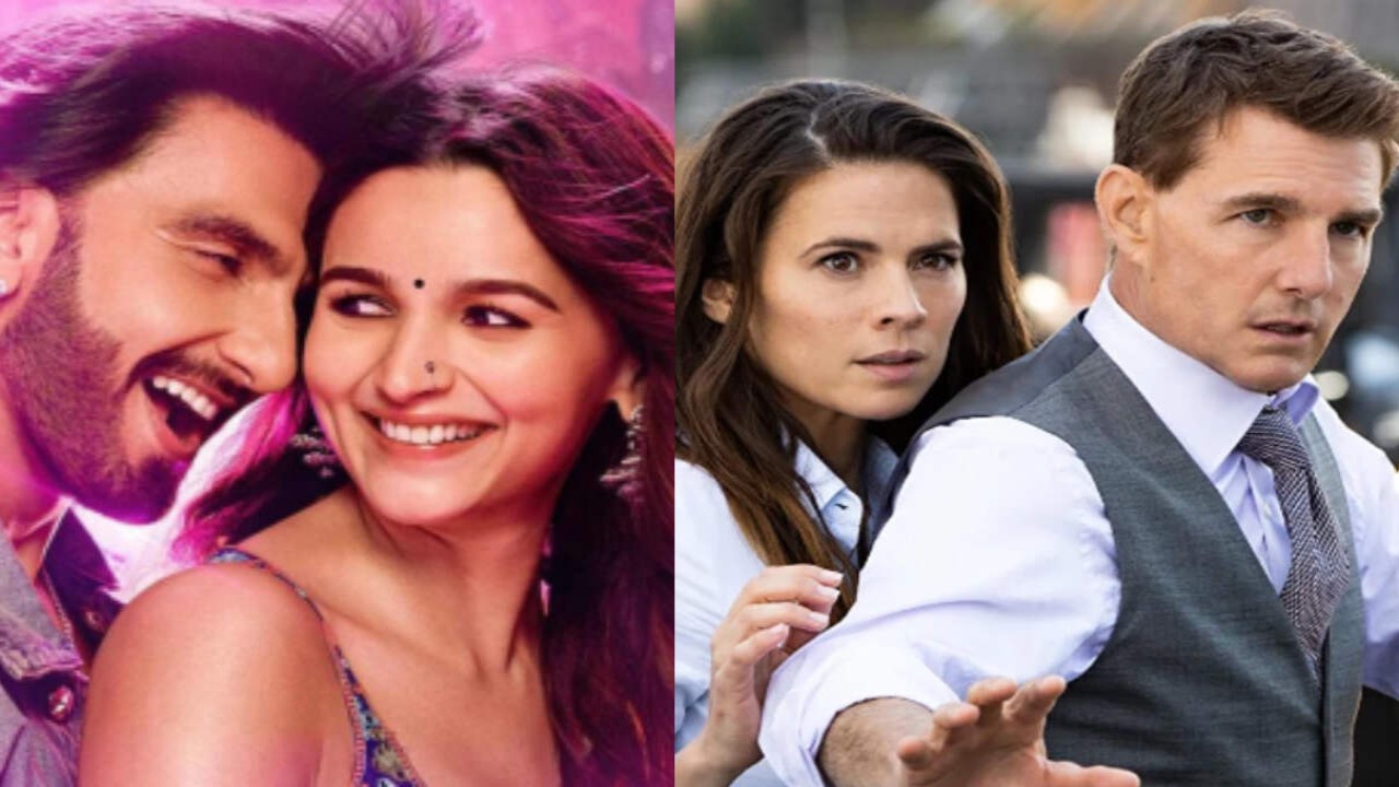 Rocky Aur Rani Kii Prem Kahaani trailer is attached to Mission Impossible 7 (Credit: Dharma Productions, Paramount Pictures) Ranveer Singh, Alia Bhatt, Tom Cruise