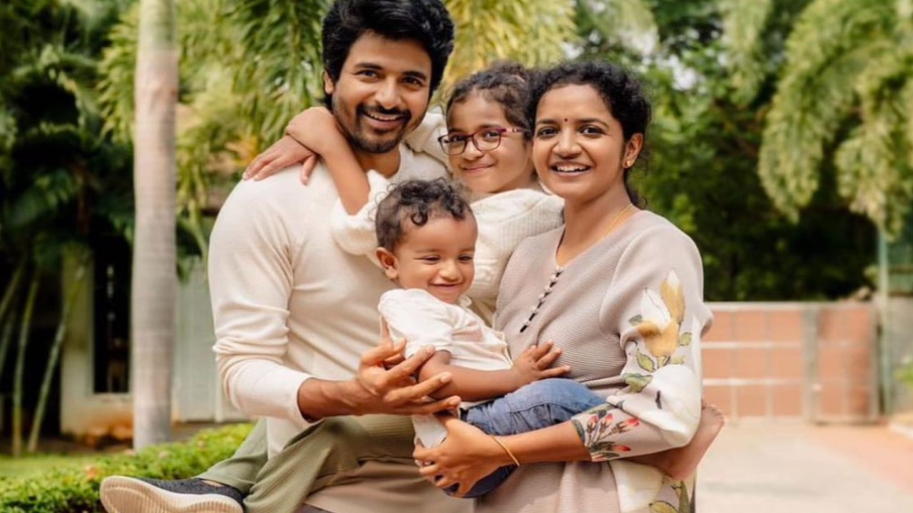 Sivakarthikeyan shares family portraits on son Gugan's birthday; Holds his kids and wife close in arms, see PICS