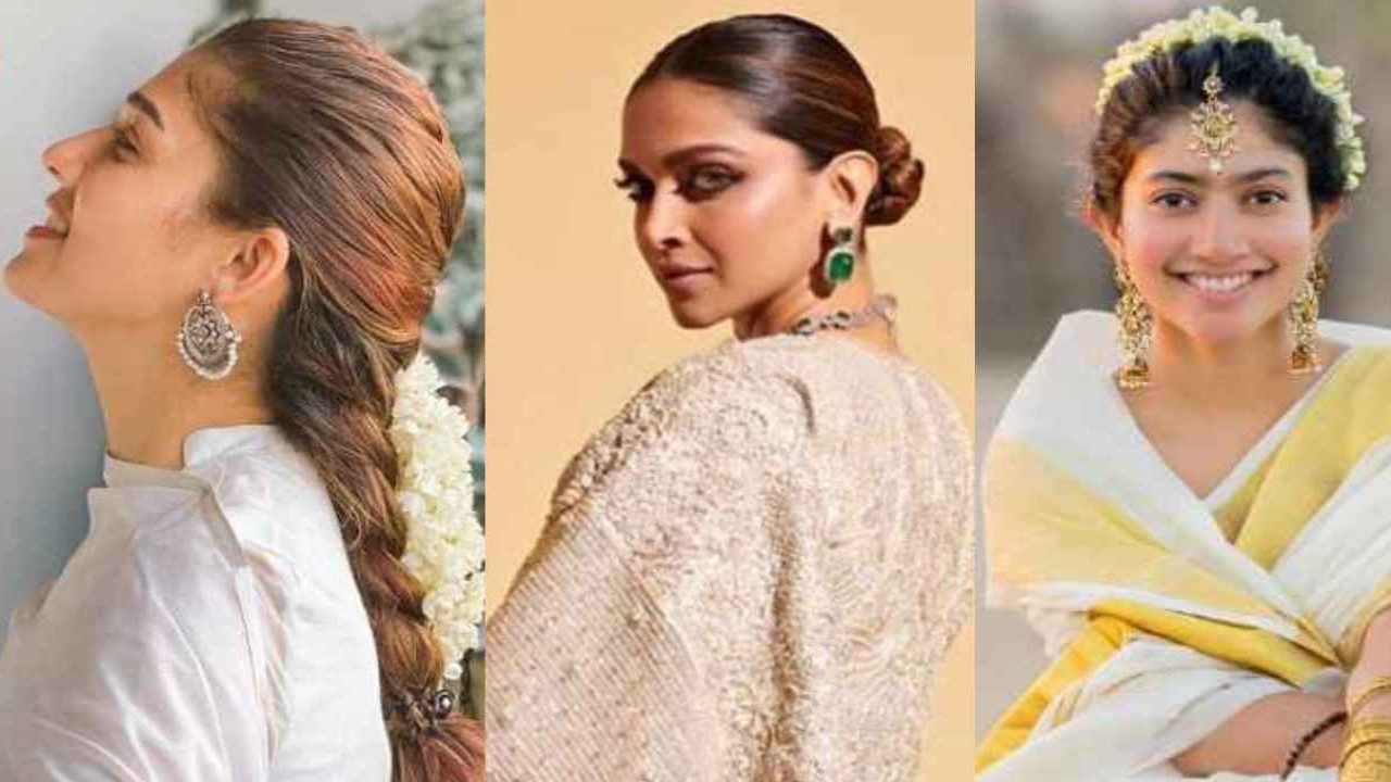 Jawan Actress Nayanthara's Easy & Trendy Hairstyles For Sarees | Jawan
