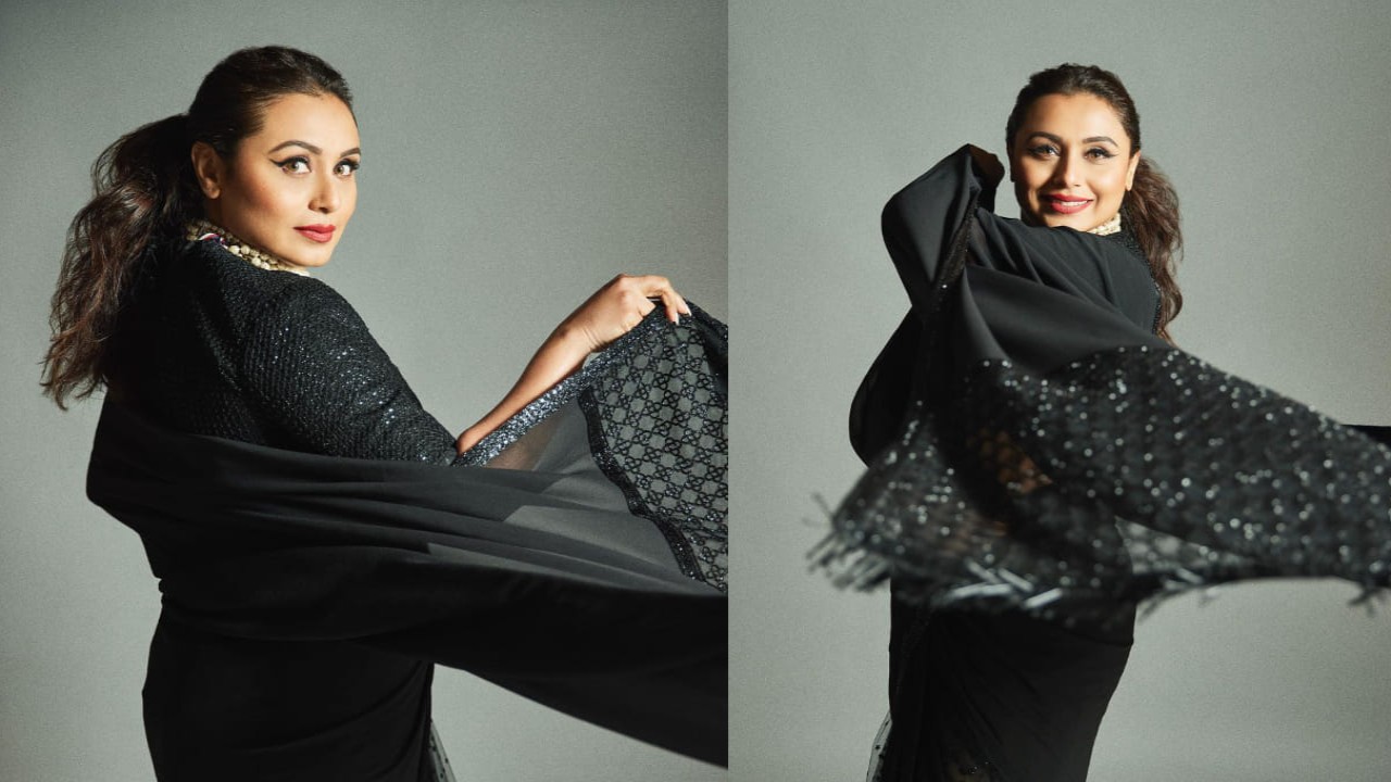 Rani Mukerji's black saree look is pure fire, Sabyasachi Mukherjee's magic  meets sultry winged eyeliner | PINKVILLA