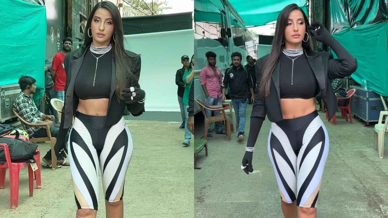 Nora Fatehi dons fashion-forward outfit with shorts and blazer, perfect for  modern woman on the go | PINKVILLA