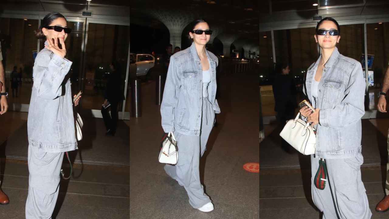 Alia Bhatt pairs grey-washed loose denim co-ord set with sneakers and Gucci  bag; Find out its price | PINKVILLA