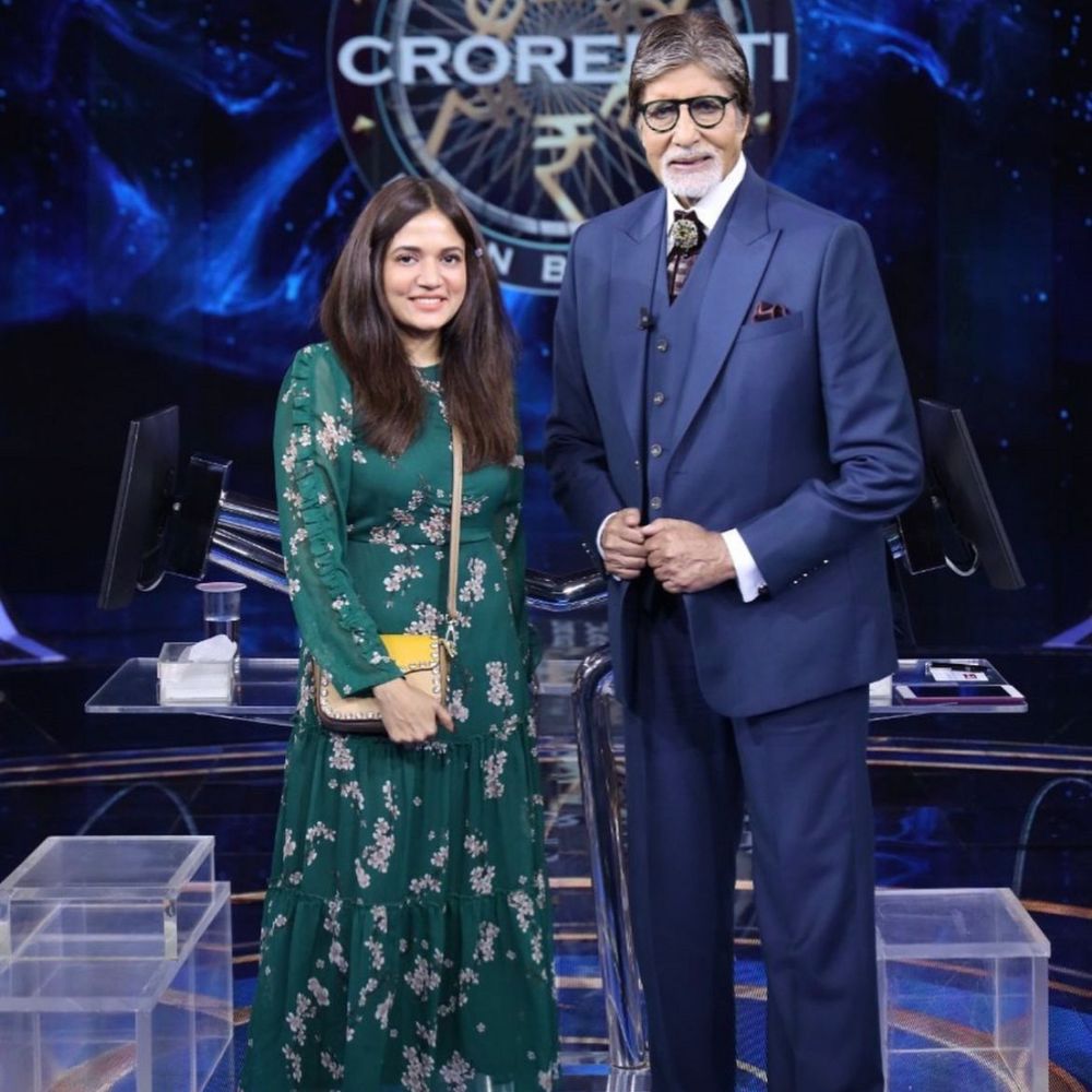 Stylist Priya Patil with Kaun Banega Crorepati 15 host Amitabh Bachchan
