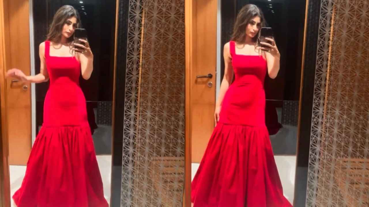 Mouni Roy flaunts her style in ravishing red gown with fishtail finesse,  perfect for romantic evenings | PINKVILLA