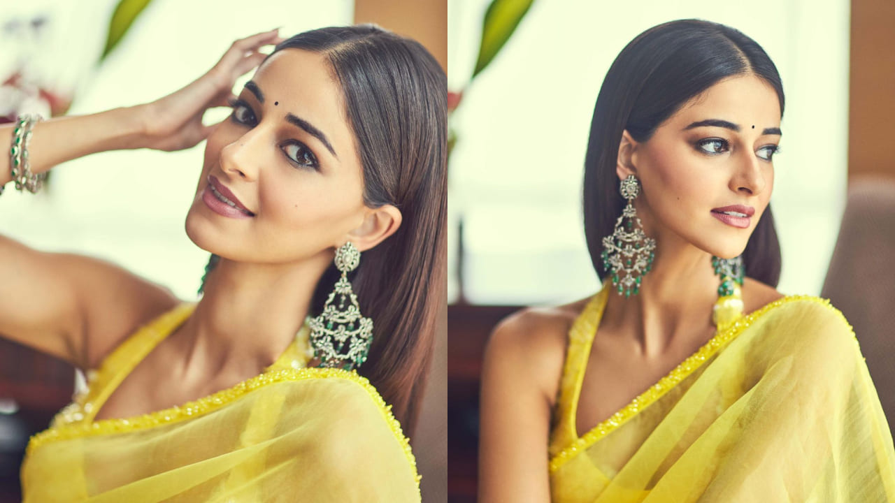 Ananya Panday sets the internet ablaze in a sun-kissed yellow saree |  PINKVILLA