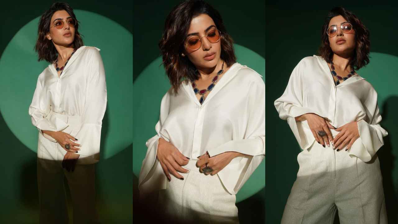 Samantha Ruth Prabhu aces the all-white aesthetic in crisp shirt, matching  pants by Payal Khandwala | PINKVILLA