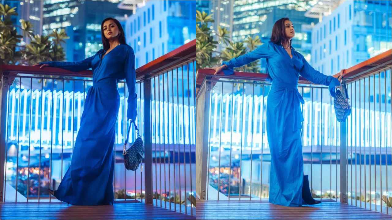 Tejasswi Prakash’s affordable blue-hued shirt dress by Nidhi and Mahak is a masterclass in curated elegance