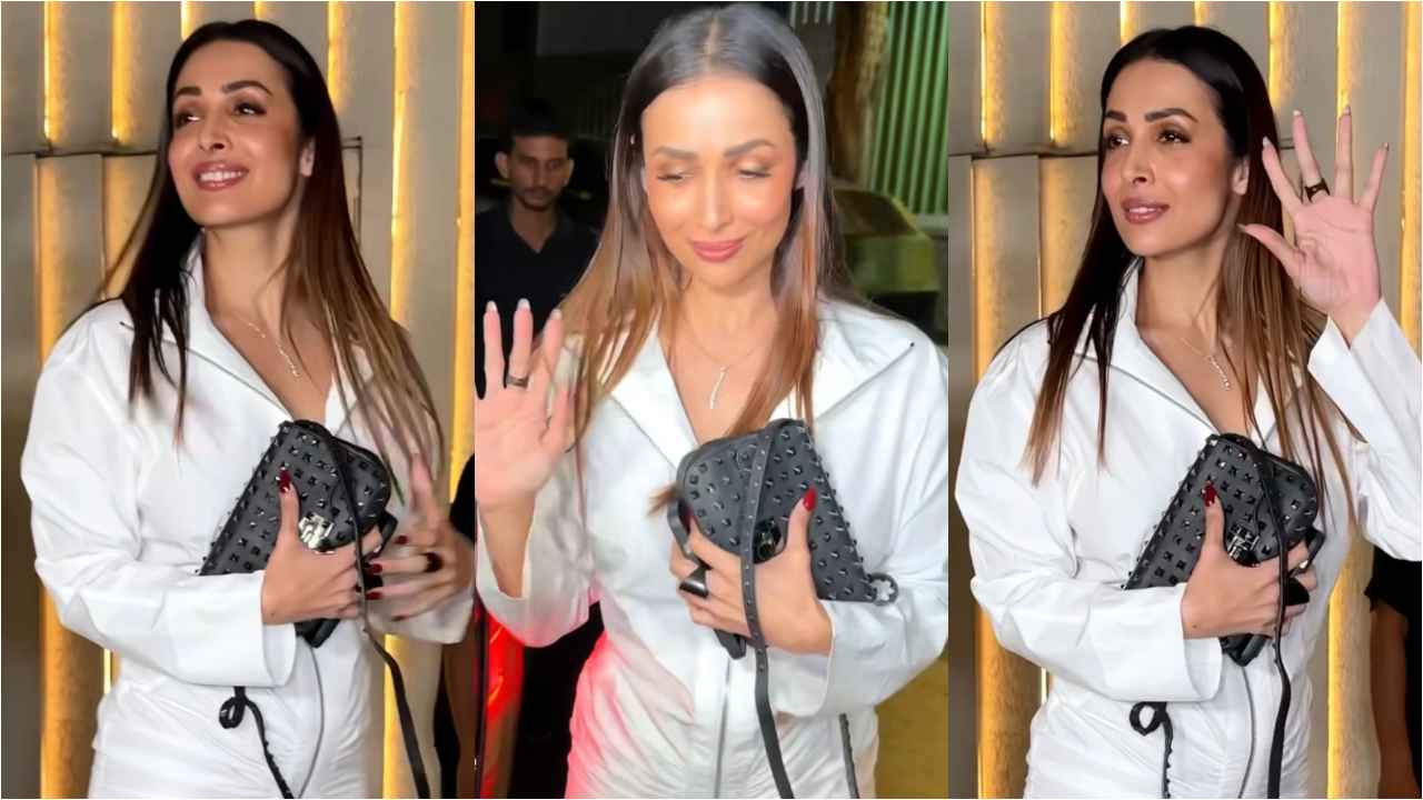 Malaika Arora spells extravagance in Rs. 2.27 lac white midi-dress by  Alaïa's and expensive Valentino bag | PINKVILLA