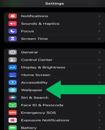 In the Settings function, you may find the Wallpaper option 