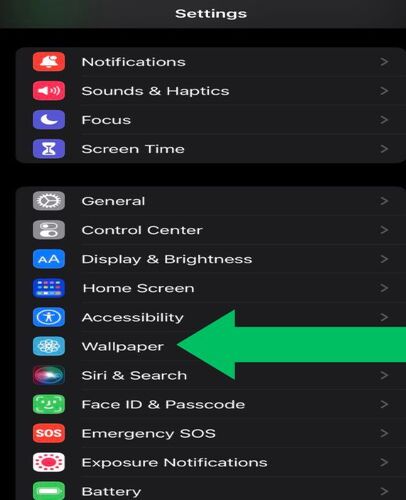 In the Settings function, you may find the Wallpaper option 