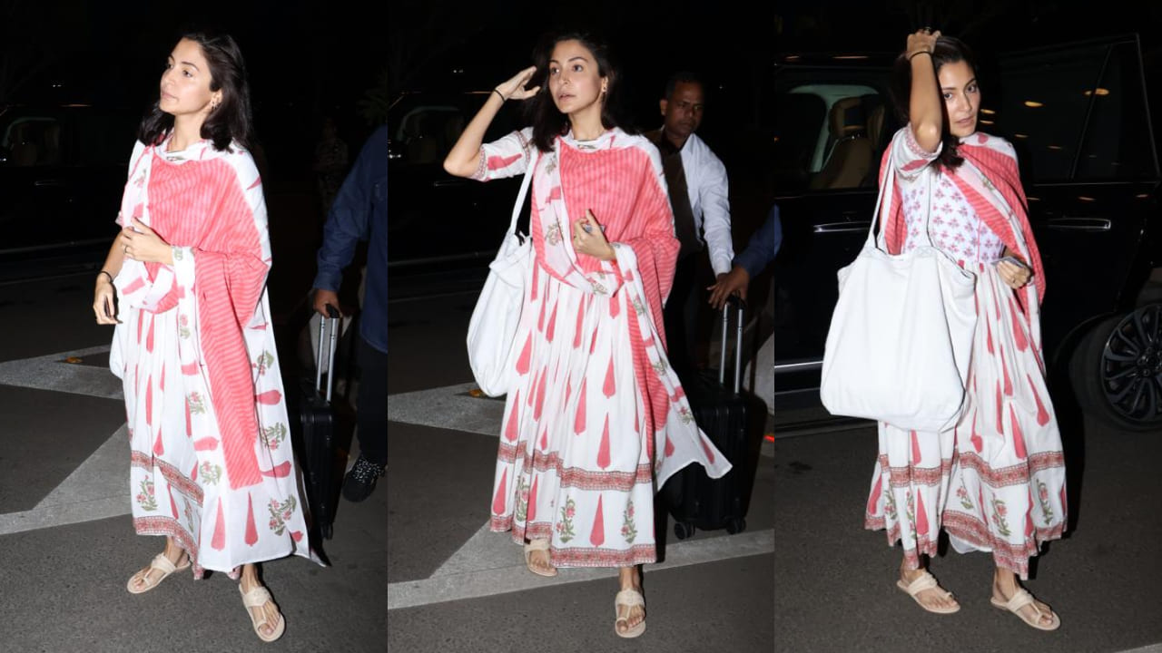 Anushka Sharma rocks budget friendly anarkali kurta set at airport; get  details | PINKVILLA