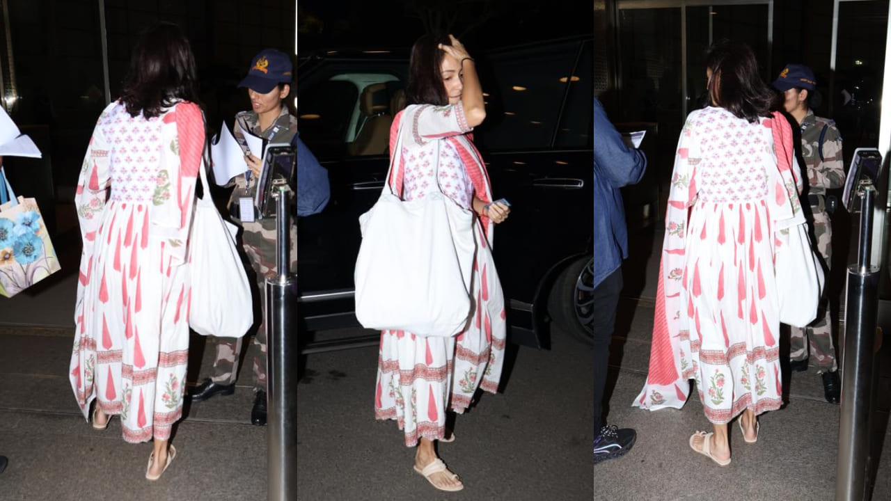 Anushka Sharma rocks budget friendly anarkali kurta set at airport; get  details | PINKVILLA