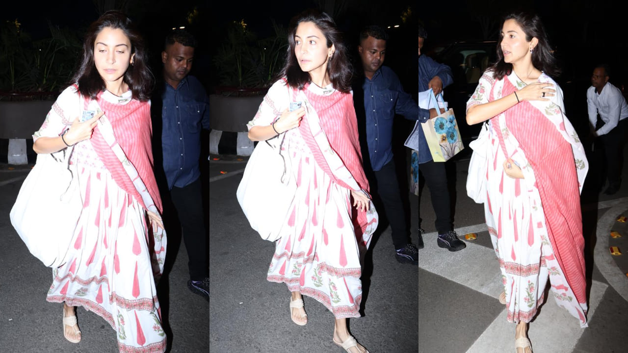 Anushka Sharma rocks budget friendly anarkali kurta set at airport; get  details | PINKVILLA