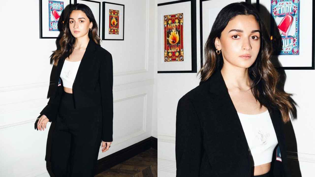 How To Style: Alia Bhatt elevates formal wear with crop jacket and flared  pants by Shantanu and Nikhil | PINKVILLA