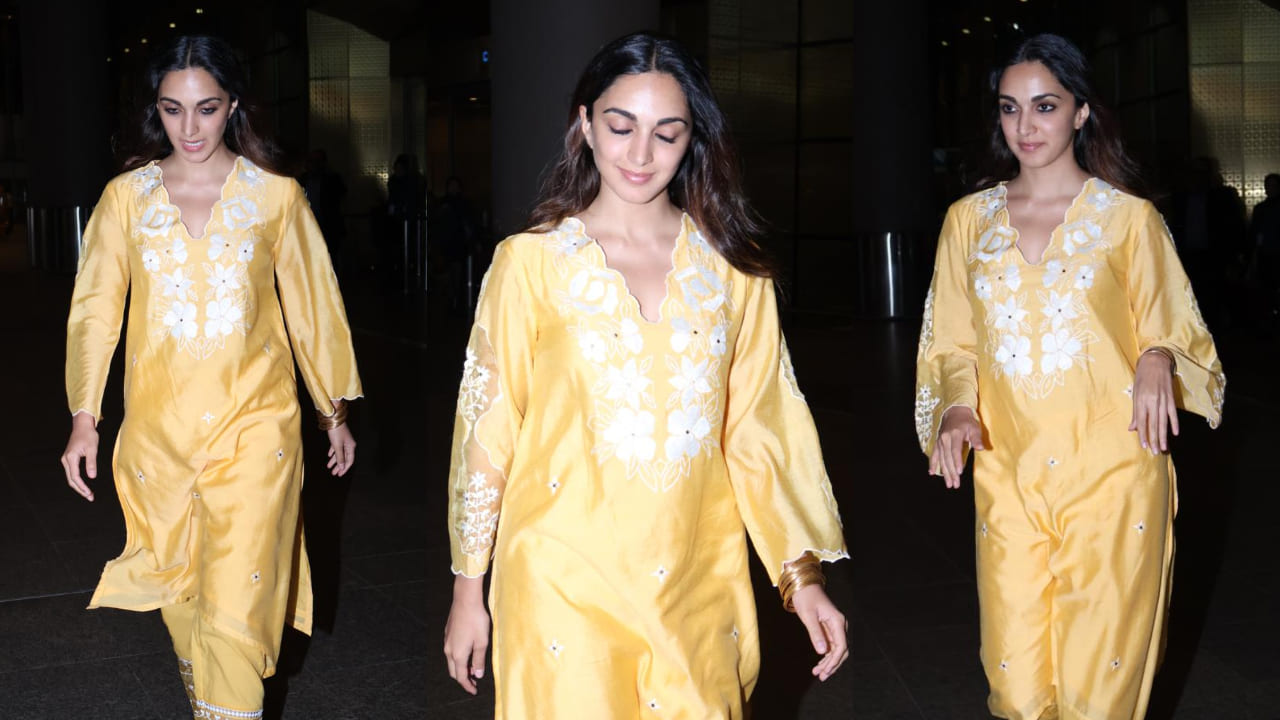 Travel Look: Kiara Advani wears affordable chikankari kurta set and is  perfect for intimate home celebrations | PINKVILLA