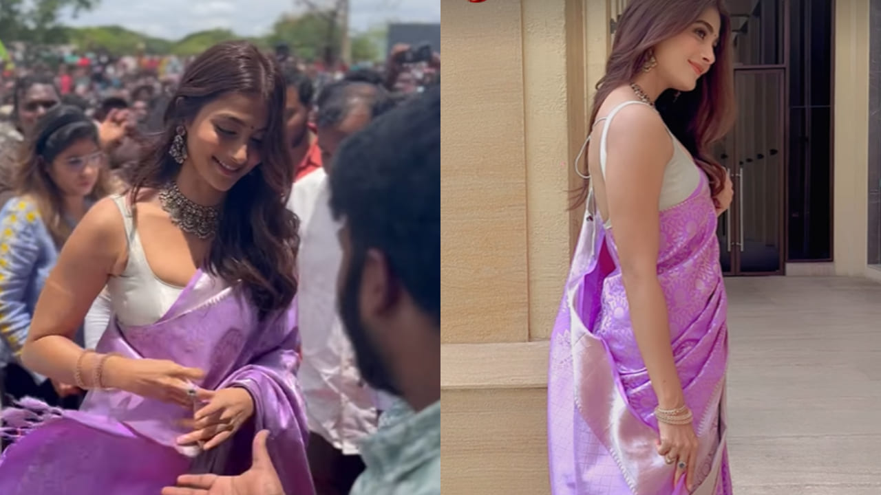 Pooja Hegde's lavender Banarasi saree with strappy blouse is a must-have  for any bridal trousseau | PINKVILLA