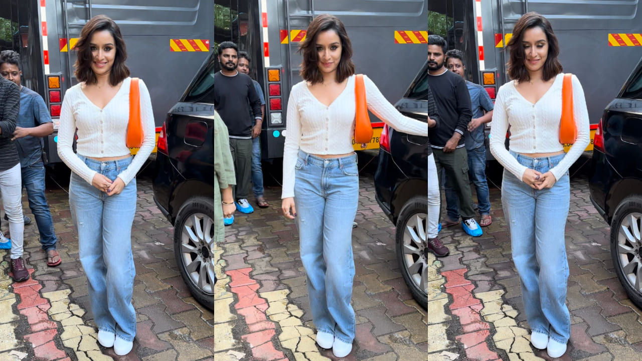 Shraddha Kapoor in white cardigan with jeans
