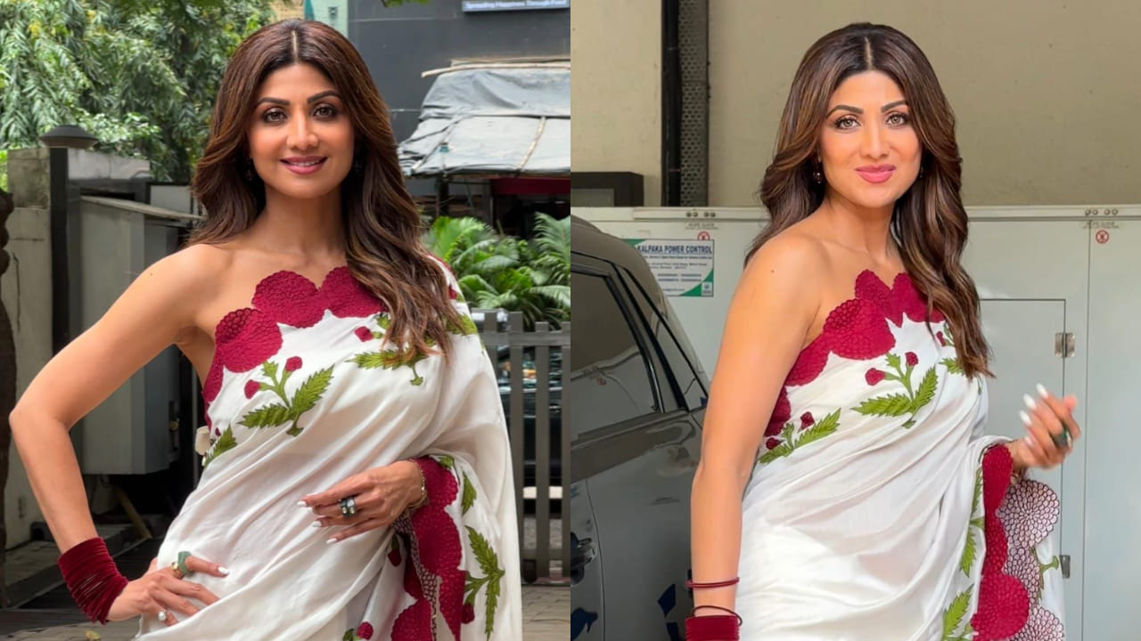 Shilpa Shetty applique work saree