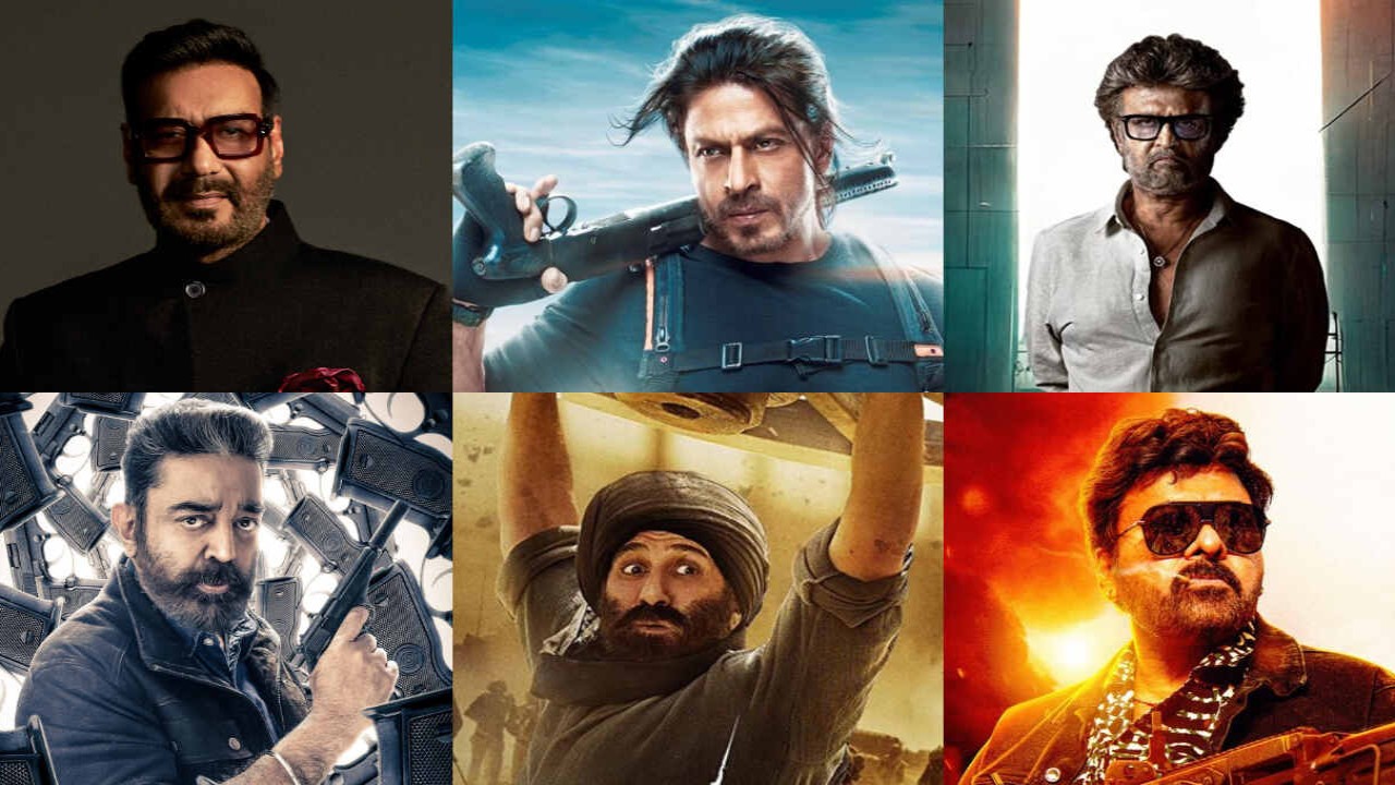 50 plus aged stars have come to the rescue of the silver screens in India (Credit: Mythri Movie Makers, Sun Pictures, YRF, Zee Studios, RKF) Ajay Devgn, Shah Rukh Khan, Rajinikanth, Kamal Haasan, Sunny Deol, Chiranjeevi