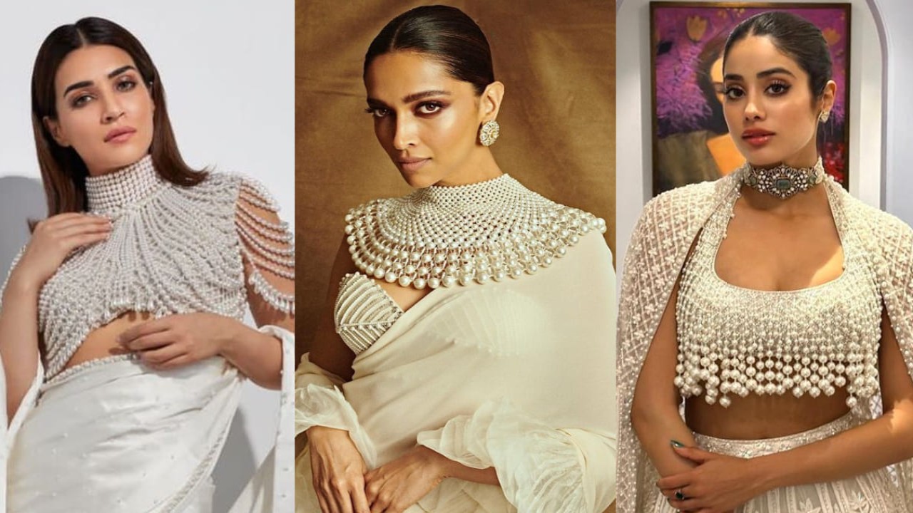 Fashion Face-Off: Deepika Padukone, Kriti Sanon or Janhvi Kapoor; Who pulled off a pearl-laden outfit better? Fashion Face-Off: Deepika Padukone, Kriti Sanon or Janhvi Kapoor; Who pulled off a pearl-laden outfit better?