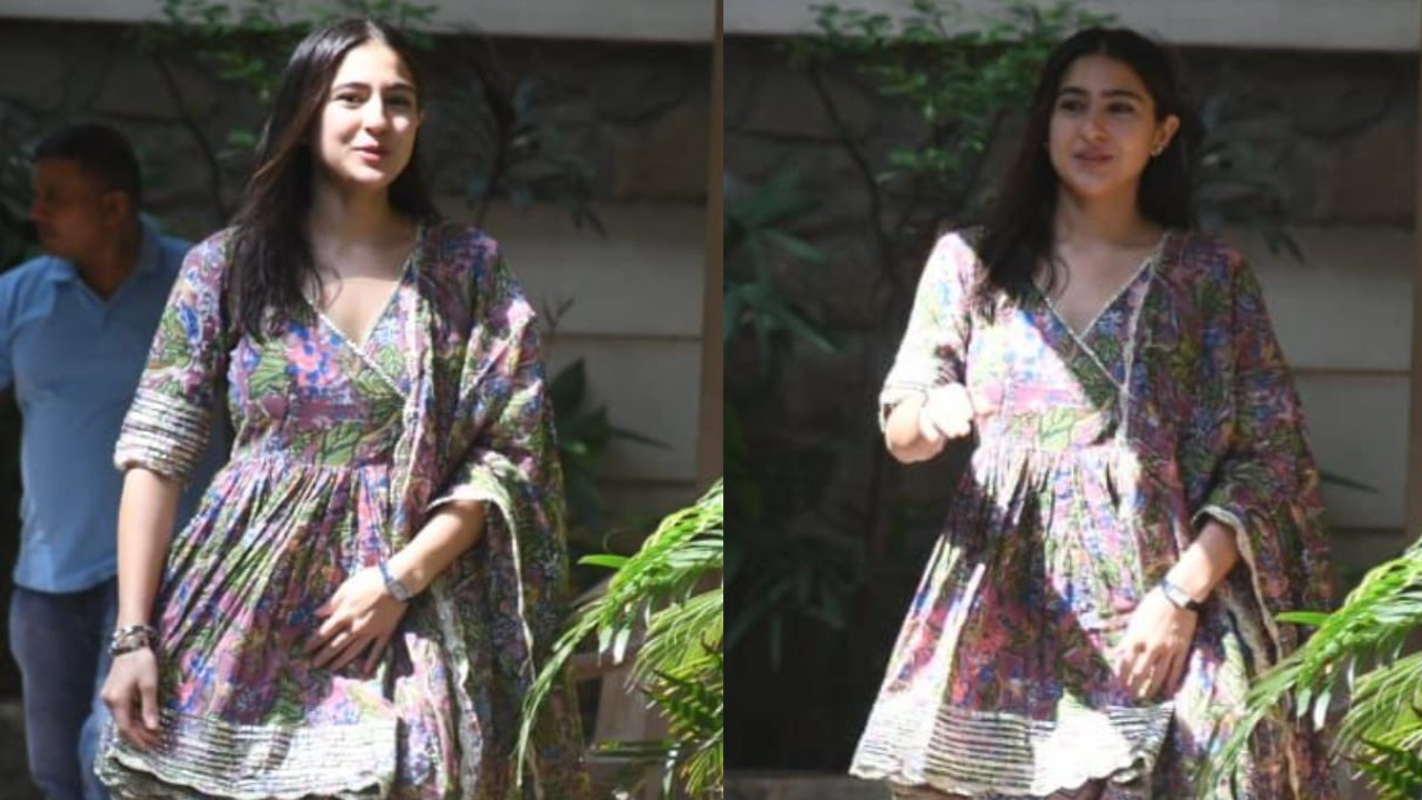 Sara Ali Khan celebrates Raksha Bandhan in multicolored sharara set and it is all things minimalistic (PC: Viral Bhayani)