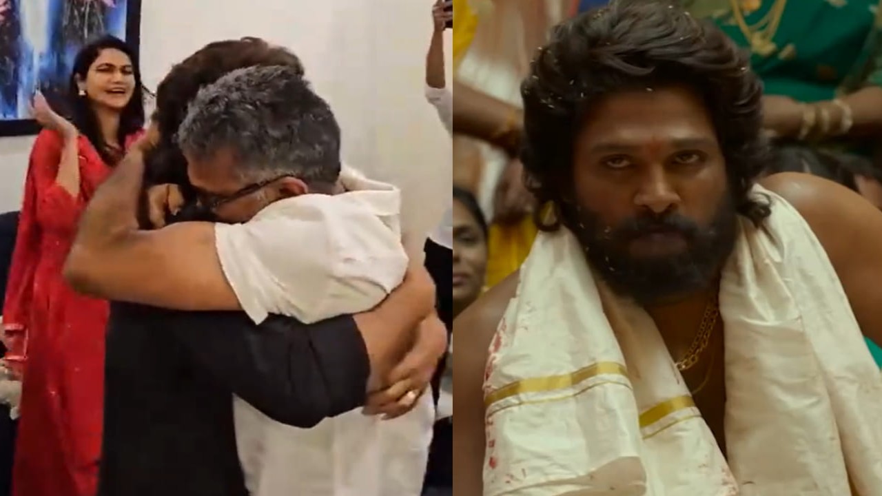 National Film Awards: Allu Arjun celebrates 'Best Actor' win with Sukumar, wife Sneha and Pushpa makers; VIDEO