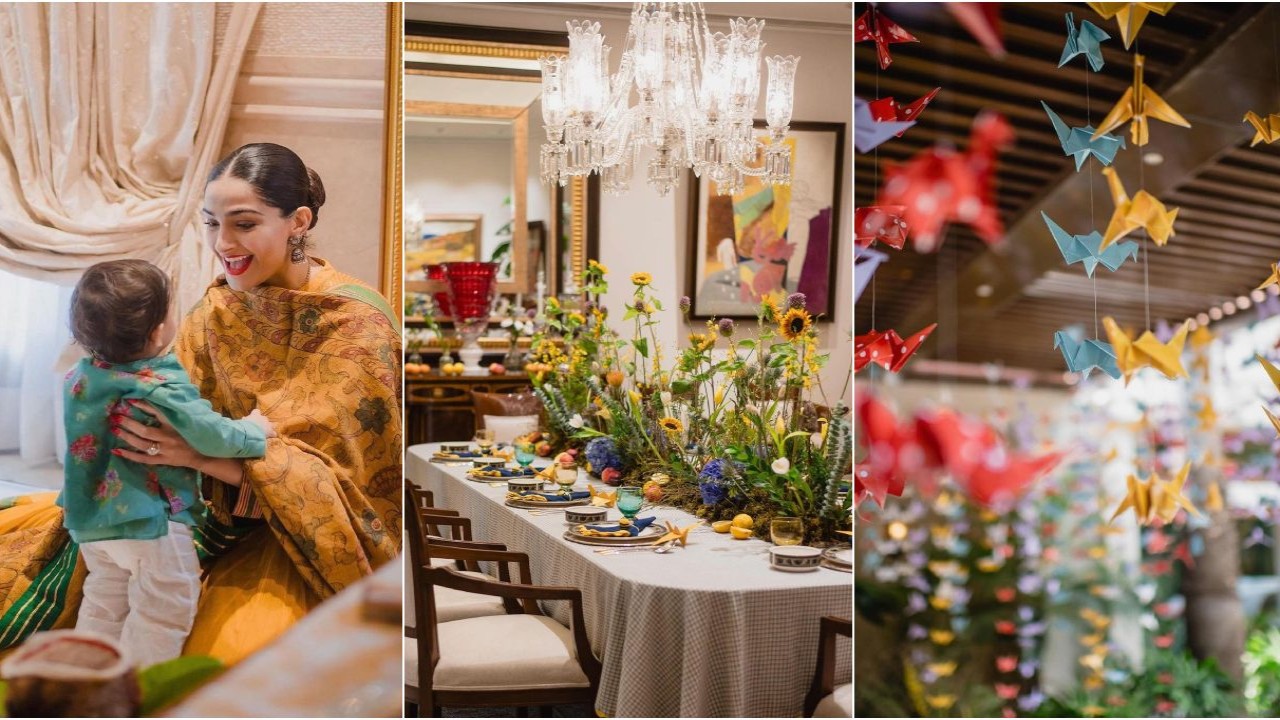 Inside Sonam Kapoor, Anand Ahuja’s son Vayu’s first birthday ft. origami birds, balloons, colorful décor-PICS