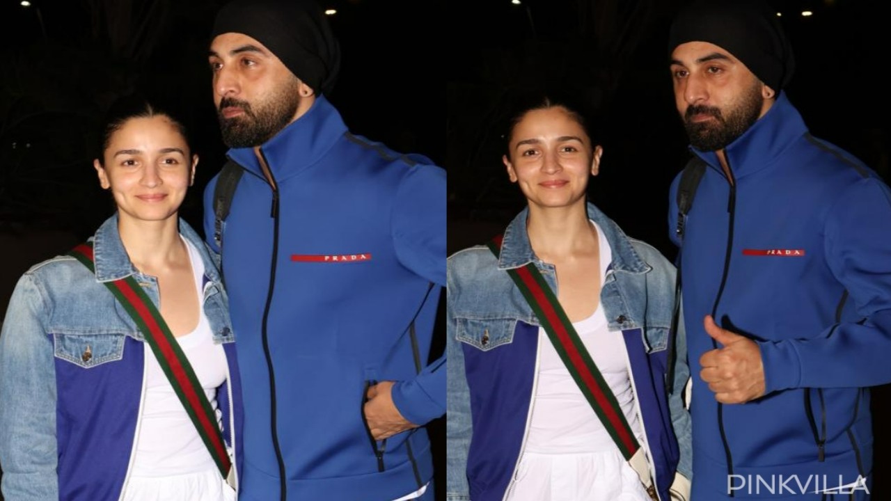 Ranbir Kapoor and Alia Bhatt look stylish together in comfy casuals as they get spotted at airport; PICS