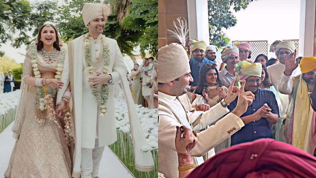 Parineeti Chopra-Raghav Chadha wedding: Groom does bhangra with Bhagwant Mann; Arvind Kejriwal claps-WATCH