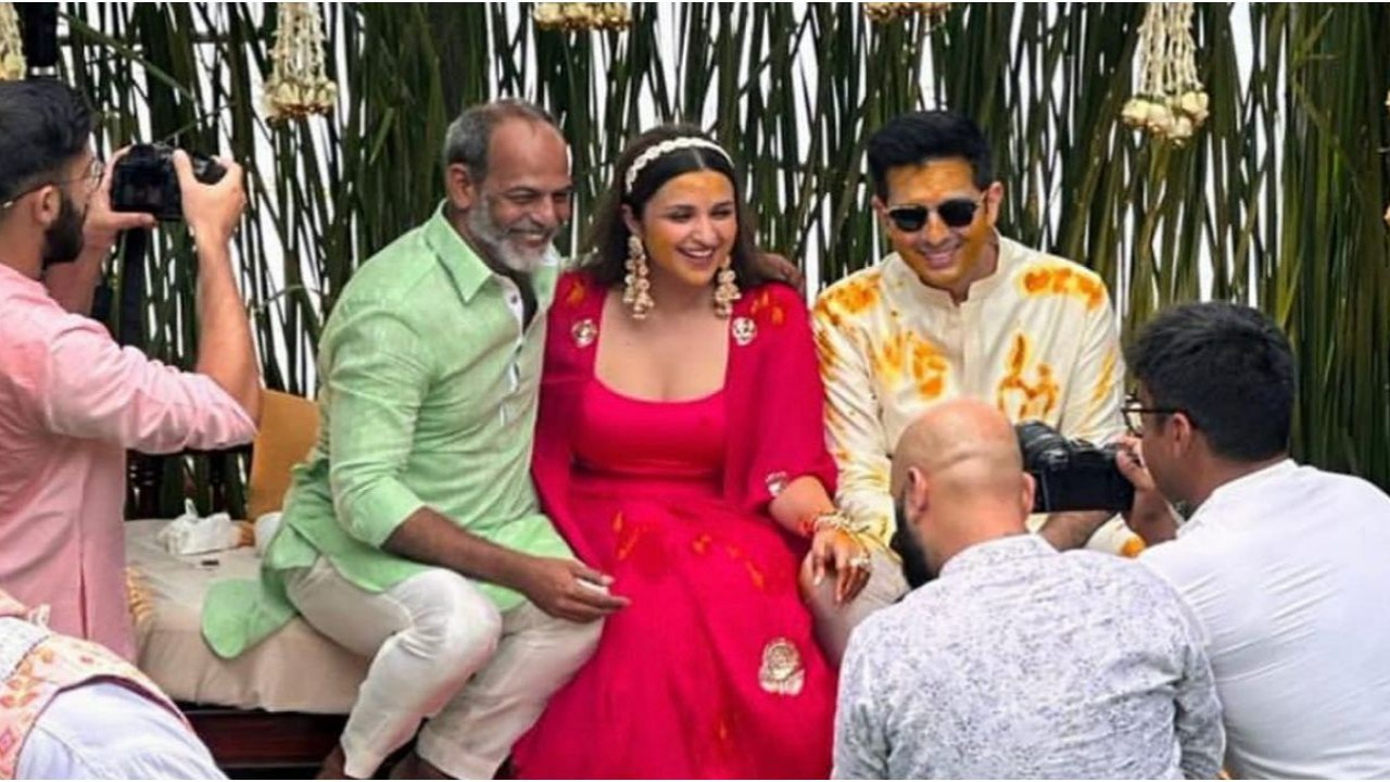 INSIDE Parineeti Chopra-Raghav Chadha’s Haldi ceremony: Couple exudes joy as they are smeared with haldi-PIC
