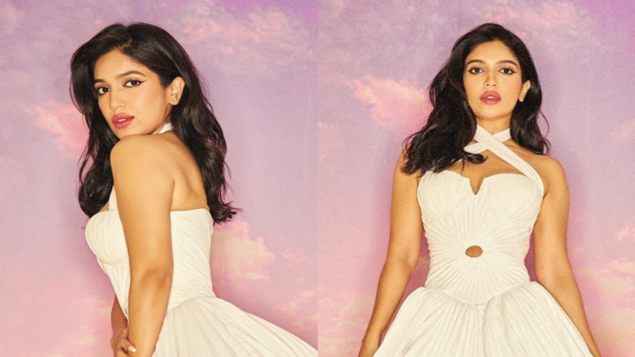 Bhumi Pednekar dons a white twisted halterneck mini dress; perfect for masquerade cocktail parties (PC: Bhumi Pednekar Instagram)