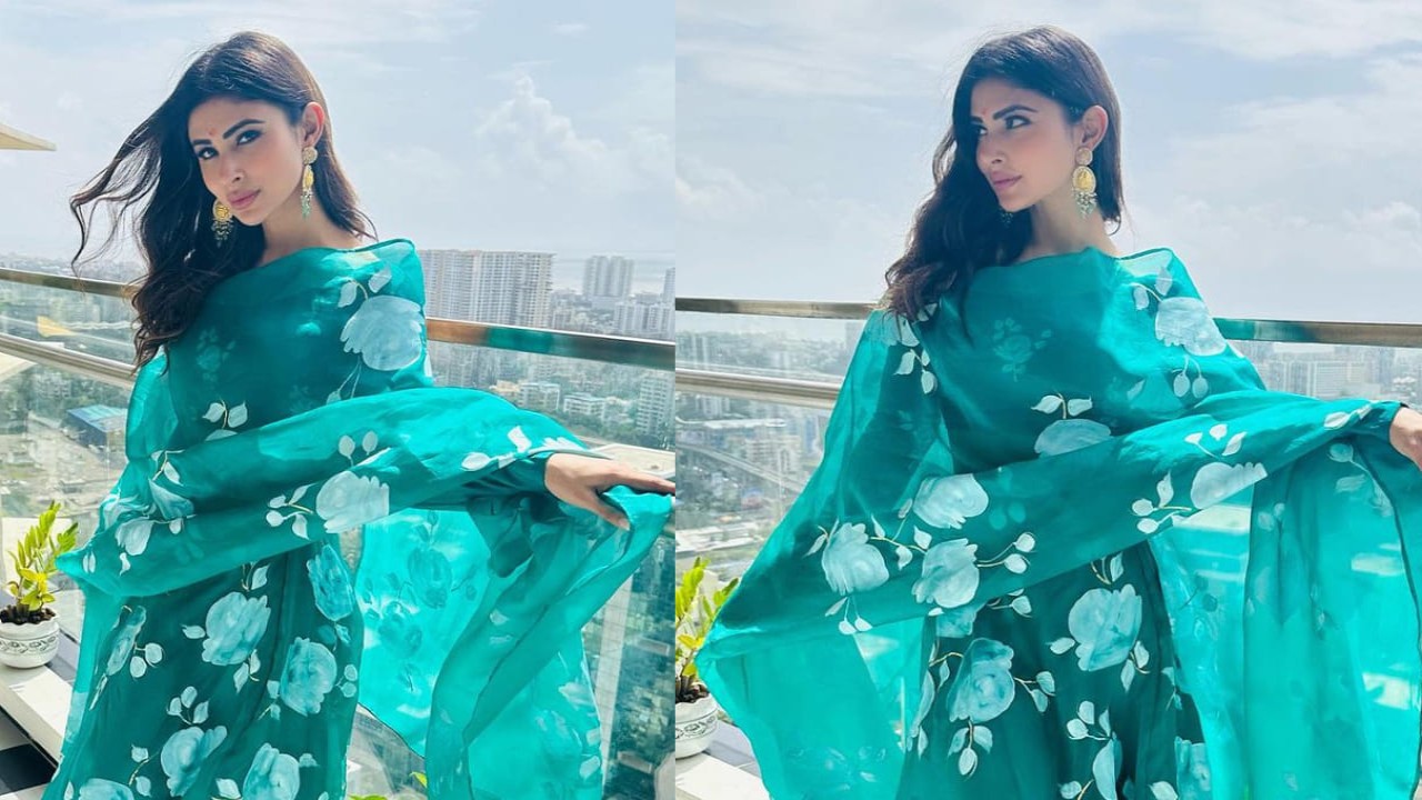 Mouni Roy elevates her traditional fashion game with this emerald green outfit. (PC: Mouni Roy Instagram) Mouni Roy elevates her traditional fashion game with this emerald green outfit. (PC: Mouni Roy Instagram)