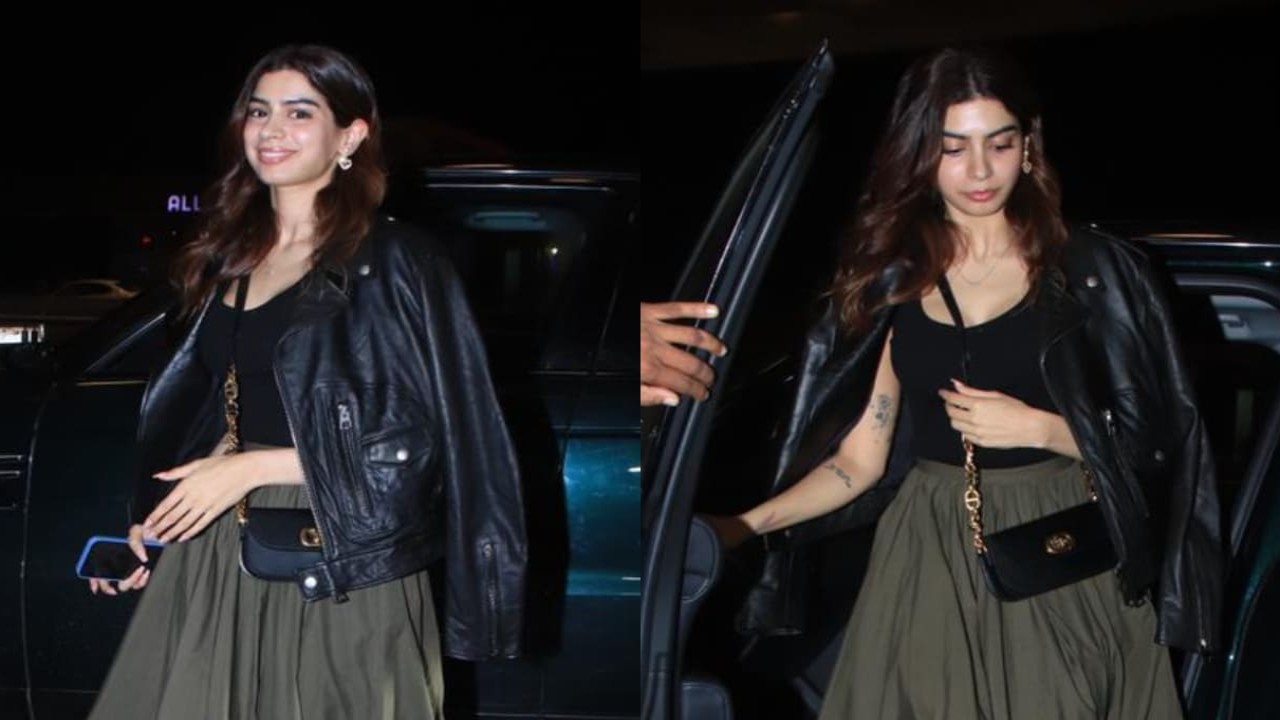 Khushi Kapoor's fashion takeoff in effortlessly stylish black tank top and khaki green skirt combo (PC: Manav Manglani) Khushi Kapoor's fashion takeoff in effortlessly stylish black tank top and khaki green skirt combo (PC: Manav Manglani)