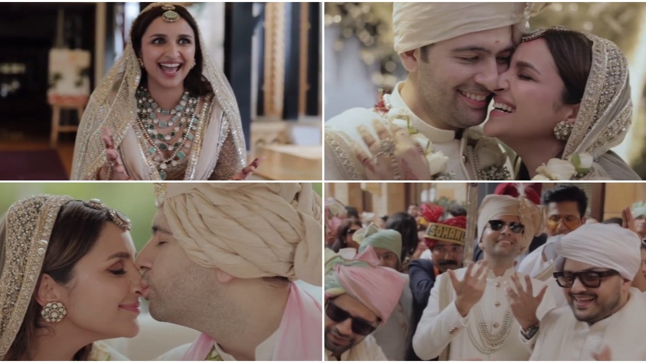 Parineeti Chopra's excitement, Raghav Chadha's sehrabandi, special song; couple's wedding video is all things LOVE