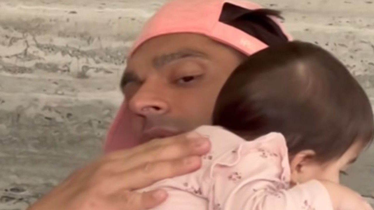 Karan Singh Grover puts baby Devi to sleep; Bipasha Basu says ‘Papa and Baby jugalbandi…’