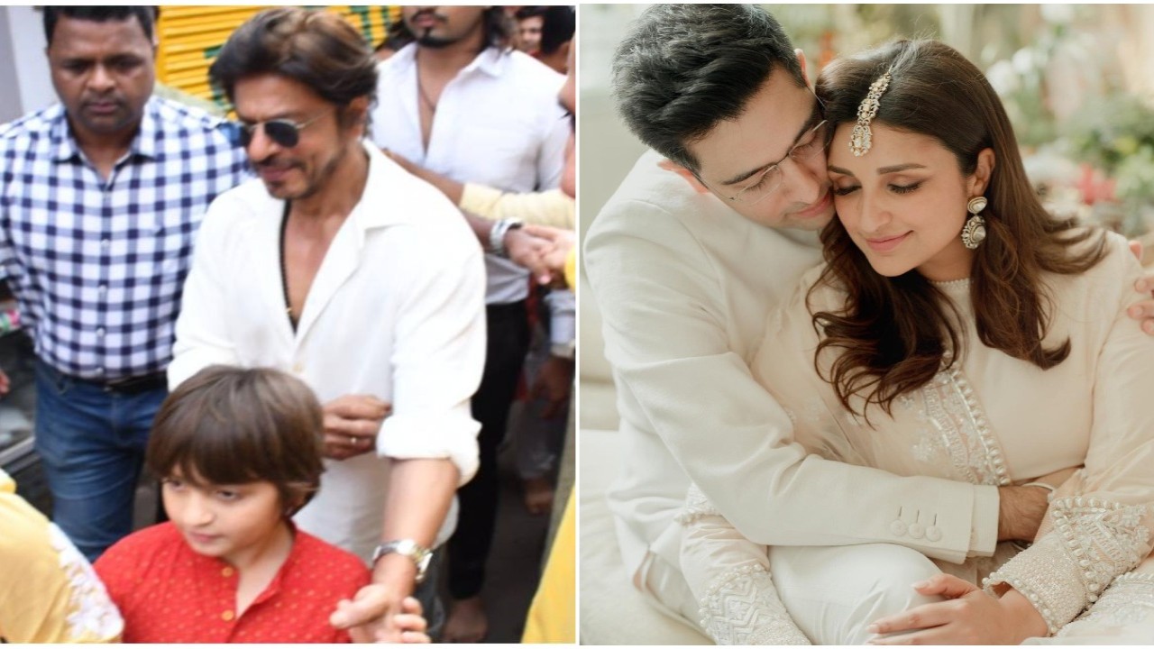 Bollywood Newswrap, Sep 21 (Pic Courtesy: Viral Bhayani/Parineeti Chopra Instagram) Bollywood Newswrap, Sep 21: Shah Rukh Khan-AbRam visit Lalbaugcha Raja; Parineeti Chopra-Raghav Chadha's wedding details