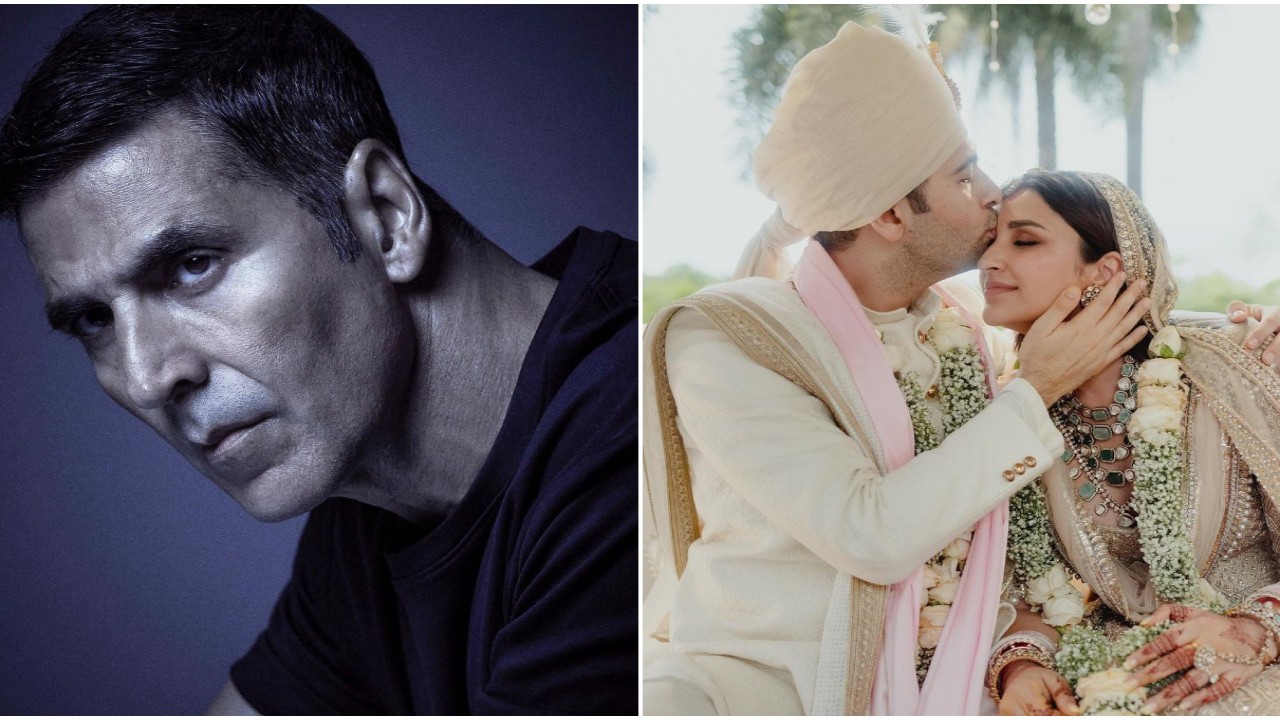 Akshay Kumar congratulates Parineeti Chopra and Raghav Chadha (Pic Courtesy: Akshay Kumar Instagram/House On The Clouds) Akshay Kumar wishes Mission Raniganj co-star Parineeti Chopra and Raghav Chadha 'happiest life together'