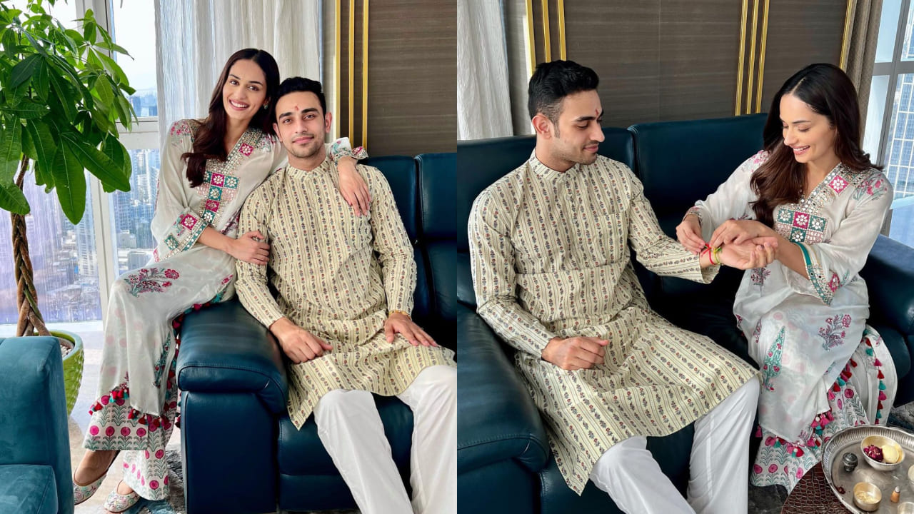 Manushi Chhillar in white kurta set