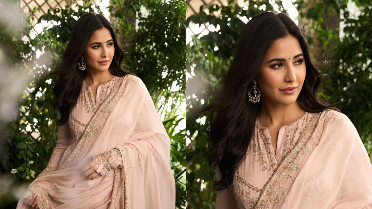 Katrina slayed the salmon pink anarkali kurta set