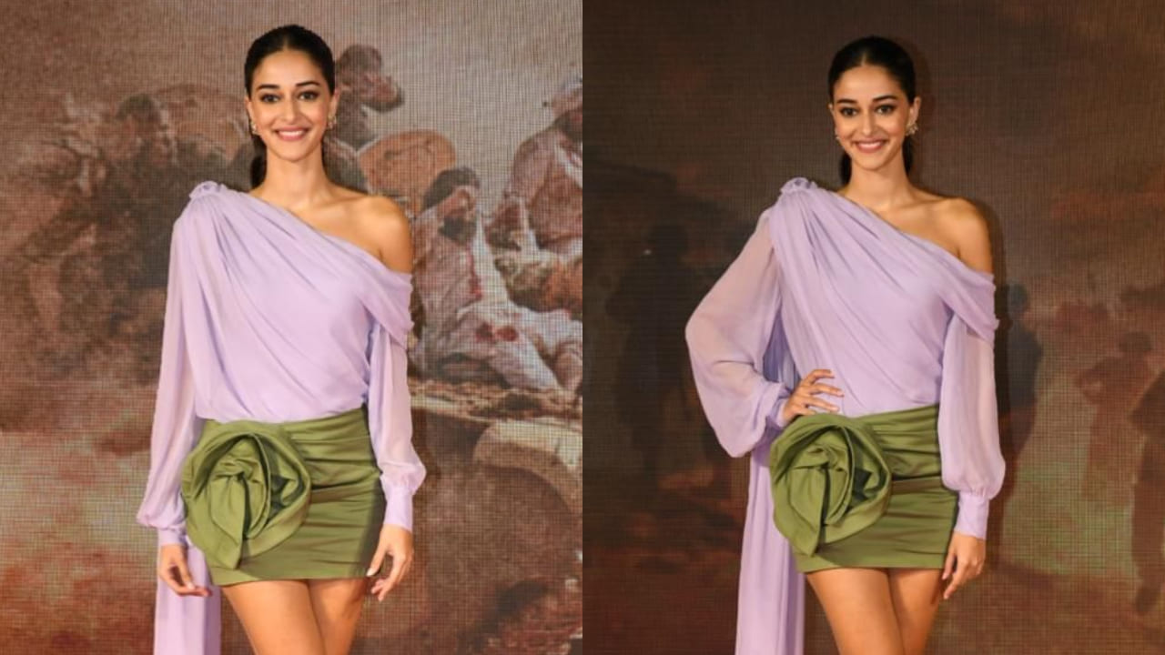 Ananya stuns in a lilac purple and military green ensemble