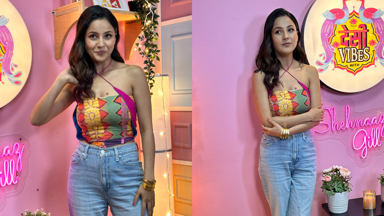 Shehnaaz Gill in colorful top 