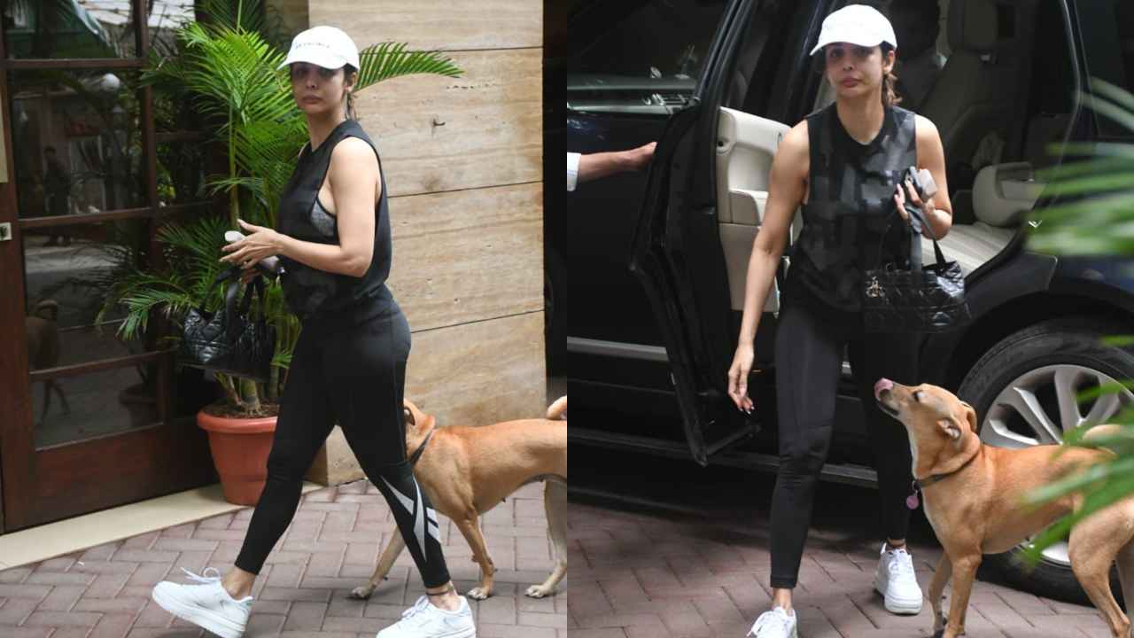 Malaika Arora wears an all-black outfit with sleeveless top, tights, and expensive Dior bag; Guess its price?