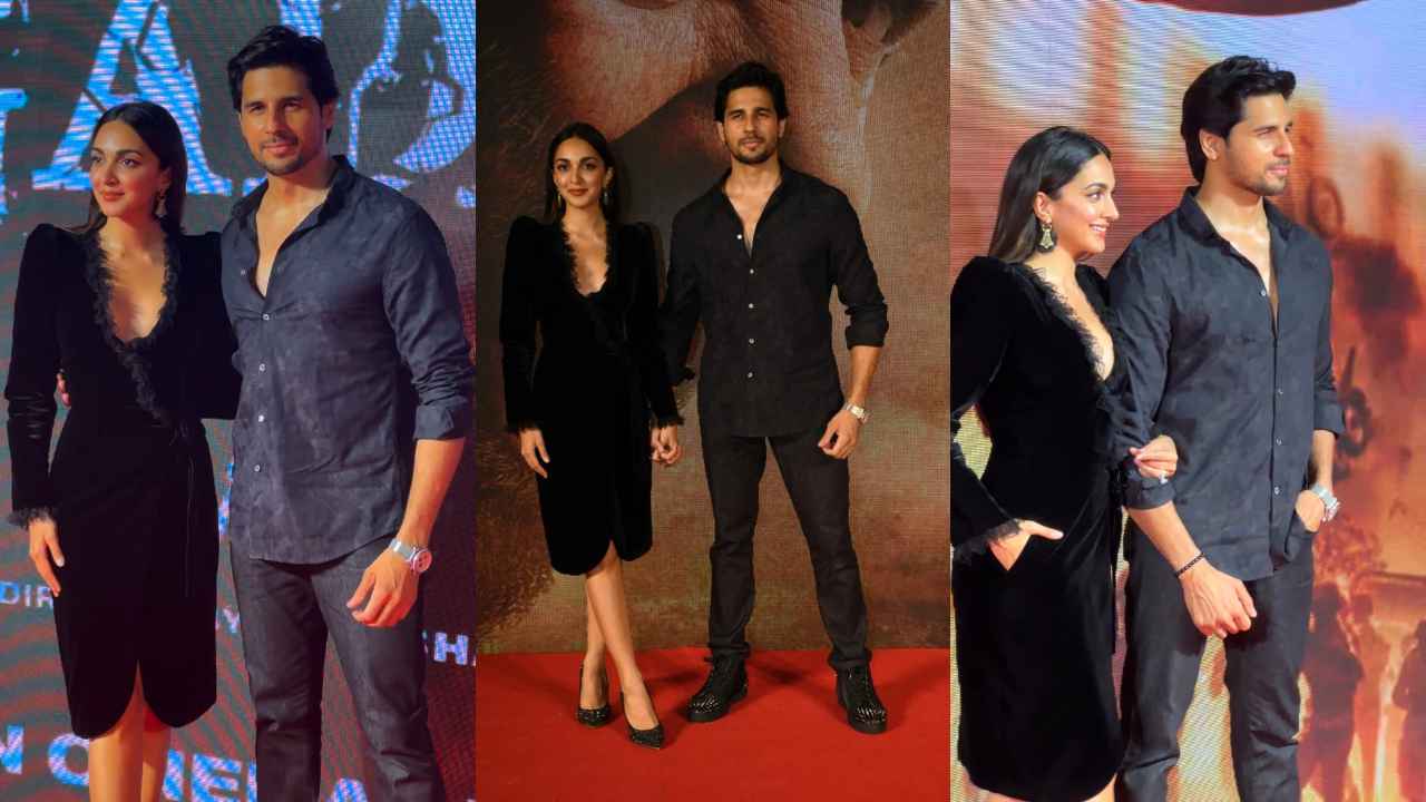 Kiara Advani in a velvet black dress