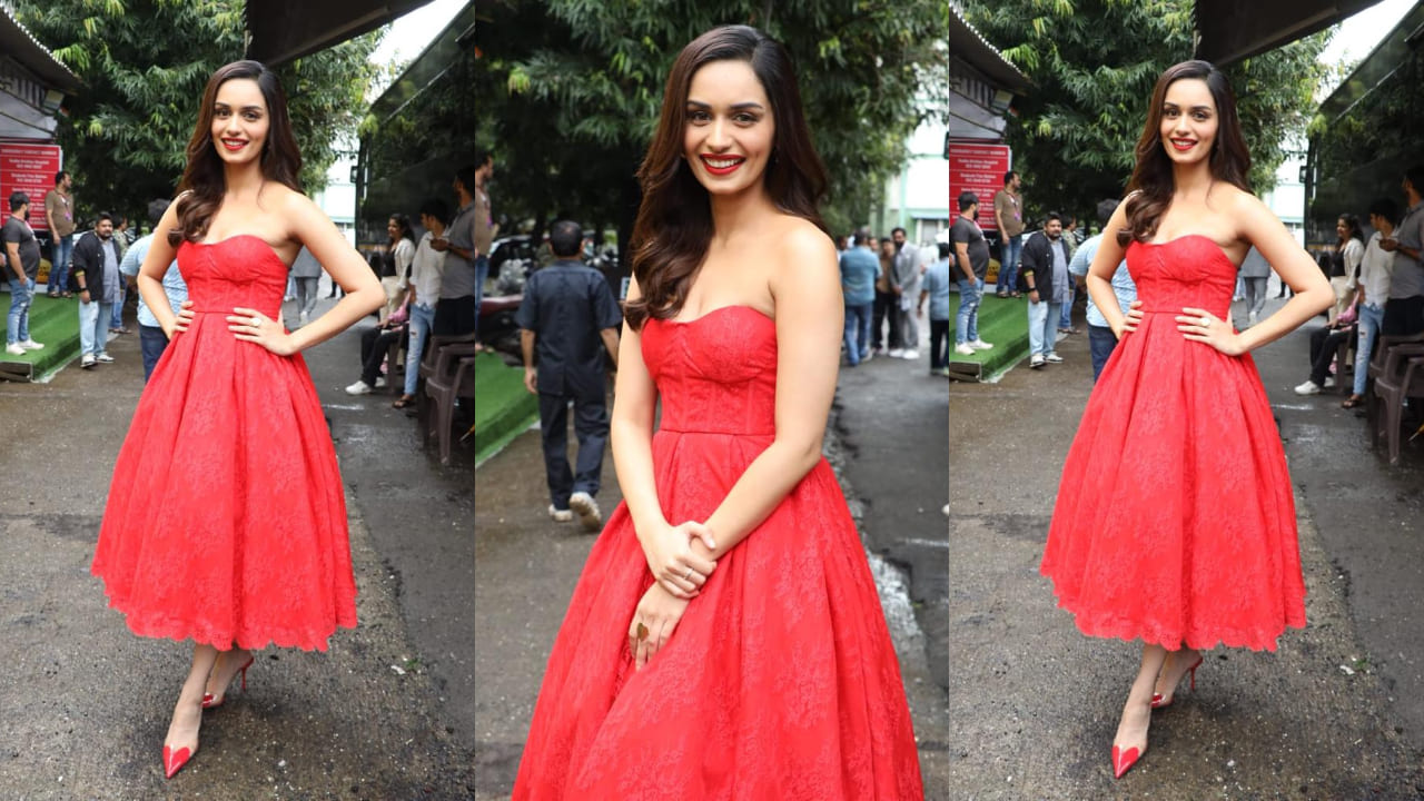 26 years old, Manushi Chhillar STUNS in red tea-length dress with ...